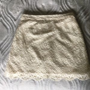 Hollister | Cream Lace Mini Skirt
